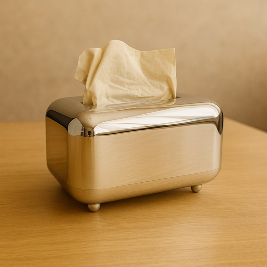 シルバーのころんティッシュケース