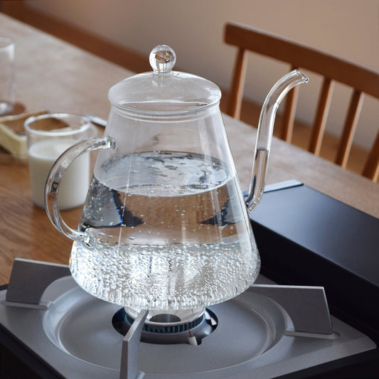 美しい耐熱ガラス製ケトル 1.2L