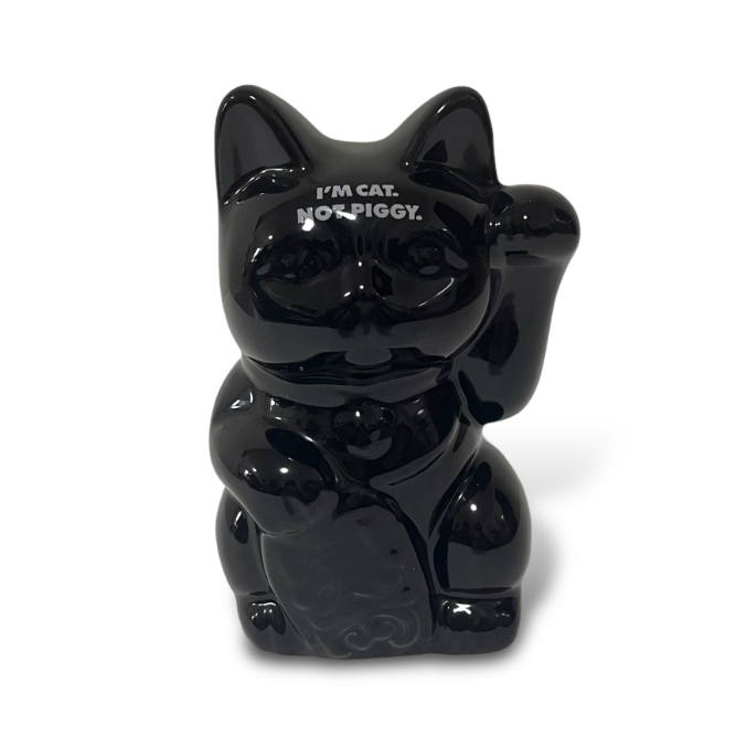 招き猫 貯金箱 ブラック招き猫の貯金箱 – HATCH
