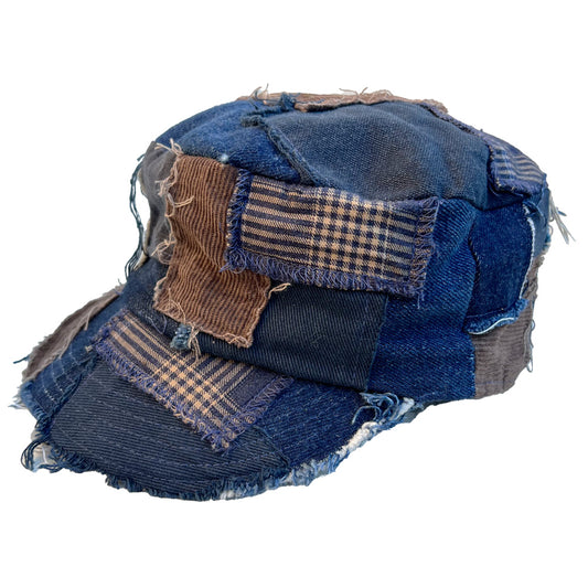 ハンドメイド ARMY HAT BLUE MIX PATCH / MURAKAMI