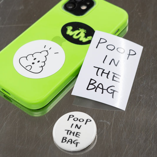 Ken Kagami - POOP IN THE BAG / Sticker & Badge Set