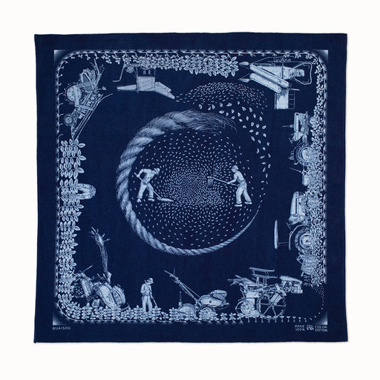 BUAISOU bandana INDIGO FARMING