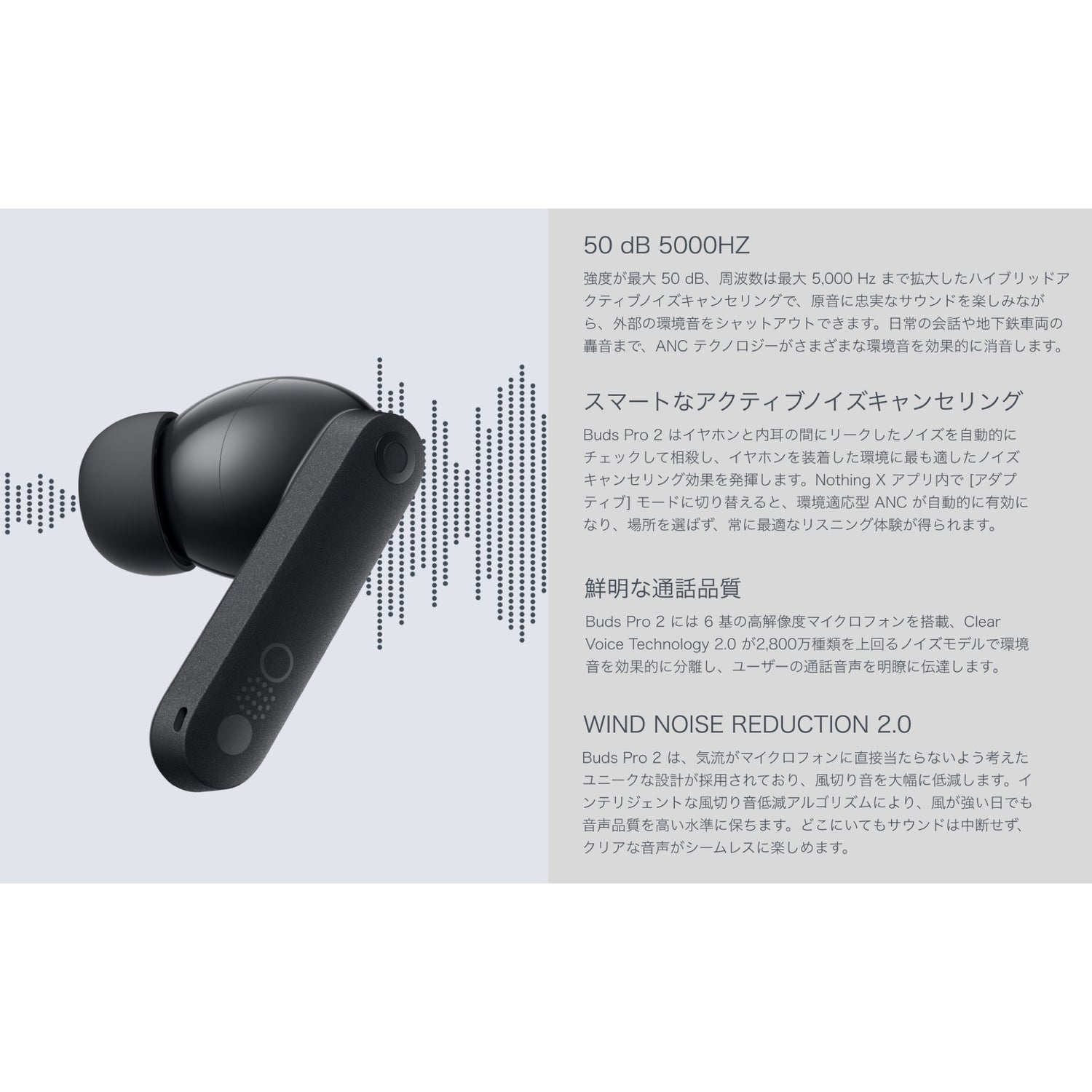 【新品未開封】CMF Buds Pro2 ブラック Nothing、ノイキャンやLDACに対応した「CMF Buds Pro 2」1.1万円